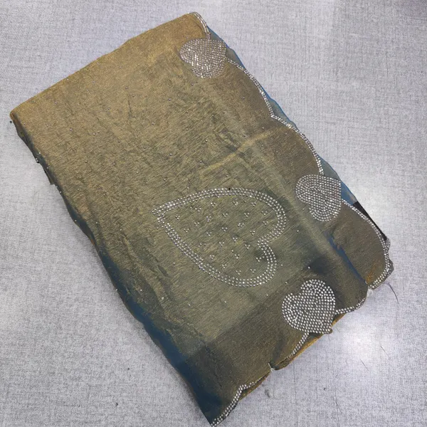 Fendy space silk saree with heart Stone work | SR239